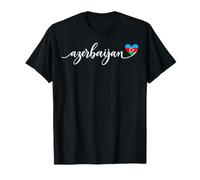 Script Cuore Bandiera Azerbaigian Maglietta