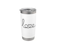 Script di parole d'amore con cuore per lettera V Bicchiere termico in acciaio inox doppia parete