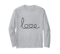 Script di Parole d'Amore con Cuore per Lettera V Maglia a Manica