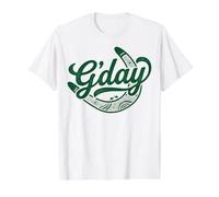 Script G'Day con aborigeno DOT Art Boomerang Kangaroo Emu Maglietta con Stampa Grafica Economica
