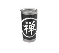 Script in lingua giapponese Kanji "Zen" Bicchiere termico in acciaio inox doppia parete