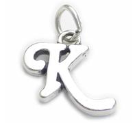 Script lettera K iniziale charm in argento sterling .925 x 1 lettere charms