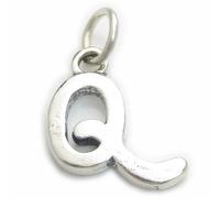 Script lettera Q iniziale charm in argento sterling .925 x 1 lettere charms