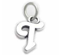 Script lettera T iniziale charm in argento sterling .925 x 1 lettere charms