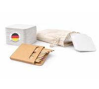 scriptum Gioco di memoria da personalizzare - da dipingere o incollare - in carta speciale bianca pura - 28 biglietti bianchi 7 x 7 cm - forma ergonomica - con matite colorate