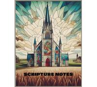 Scripture notes: Radiant stained-glass church, scripture notes, notebook, journal