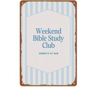 Scripture Wall Decor Weekend Bible Study Tin Sign 8 X 12 in