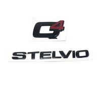 Scritta 3D baule in metallo Stelvio Q4 logo base nero, Compatibile con Alfa Romeo Stemma adesivo scritta portellone sportivo Stelvio Stelvio accessori Stelvio (Q4+STELVIO nero)