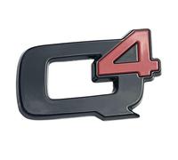Scritta 3D baule in metallo Stelvio Q4 logo base nero, Compatibile con Alfa Romeo Stemma adesivo scritta portellone sportivo Stelvio Stelvio accessori Stelvio (Q4 nero)