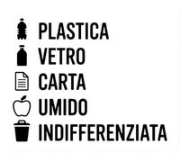 Scritta adesiva orizzontale per raccolta differenziata in PVC - senza sfondo - applicatione type incluso