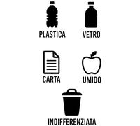 Scritta adesiva Verticale per raccolta differenziata in PVC - senza sfondo - applicatione type incluso