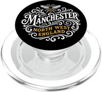 Scritta bianca ornata a forma di ape del Manchester North West England PopSockets PopGrip per MagSafe