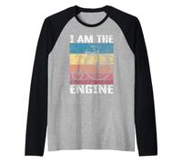 Scritta Divertente - I Am The Engine per i Fan dei Ciclisti Maglia con Maniche Raglan