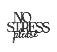 Scritta Frase in Legno da Appendere alla Parete per Cucina Locali e Bar, Decorazione Murale No Stress Please, Parola Decorativa in Legno Declea Home Decor