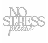 Scritta Frase in Legno da Appendere alla Parete per Cucina Locali e Bar, Decorazione Murale No Stress Please, Parola Decorativa in Legno Declea Home Decor