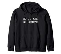 Scritta Ho Il Mal di Gente Felpa con Cappuccio