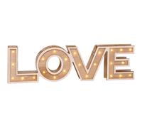 Scritta "Home" O "Love" Luminosa Decorativa, in Legno, a LED Colore Bianco Caldo