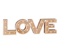 Scritta "Home" o "Love" luminosa decorativa, in legno, a LED colore bianco caldo, legno, love