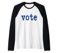 Scritta in Blu Scuro Maglia con Maniche Raglan