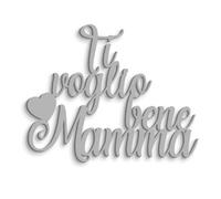Scritta in Legno con Frase Ti Voglio Bene Mamma - Scritta Decorativa Festa della Mamma Fatta a Mano - Arredo per la casa Idea Regalo