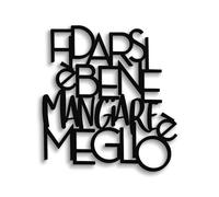 Scritta in legno da appendere Fidarsi è Bene, Decorazione murale da cucina realizzata a mano - Frase in legno da appendere per decorare la cucina