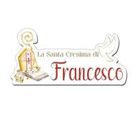 Scritta in MDF tema Cresima personalizzabile con nome 40 cm h 15 cm circa con base da appendere o da appoggio grazie al supporto per la confermazione spirito Santo sacramento