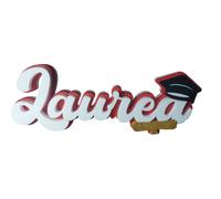 "Scritta in Polistirolo Laurea 65x24x6 cm con Pergamena e Tocco Centrotavola
