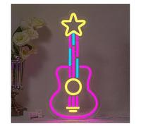 Scritta luminosa Insegna Al Neon Per Chitarra, Luci Al Neon Musicali, Adatta Per Studio Musicale, Bar, Decorazioni Artistiche, Decorazioni Da Parete Per La Casa 20.57cmx41.91cm