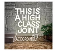 Scritta luminosa "This Is A High Classy Joint"Insegna Al Neon Decorazioni Per La Stanza Luci LED USB Per Bar Decorazione Camera Da Letto 40x33cm/15.75×12.99in