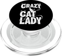 Scritta monocromatica per amanti dei gatti giocoso stile estetico pulito PopSockets PopGrip per MagSafe