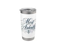 Scritta "Most Ardently Jane Austen", colore blu navy Bicchiere termico in acciaio inox doppia parete