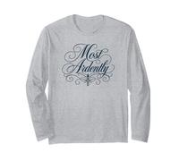Scritta Most Ardently Jane Austen, Colore Blu Navy Maglia a Manica