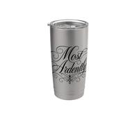 Scritta "Most Ardently Jane Austen", colore: nero Bicchiere termico in acciaio inox doppia parete