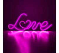 Scritta neon rosa Love da parete usb rosa