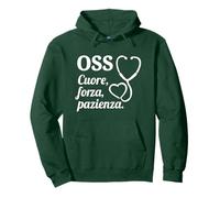 Scritta OSS O.S.S. Operatore Socio Sanitario Verde Felpa con Cappuccio
