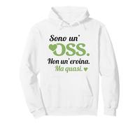 Scritta OSS O.S.S. Operatore Socio Sanitario Verde Felpa con Cappuccio