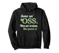 Scritta OSS O.S.S. Operatore Socio Sanitario Verde Felpa con Cappuccio