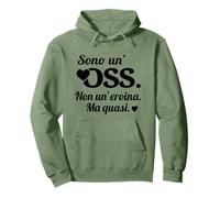 Scritta OSS O.S.S. Operatore Socio Sanitario Verde Felpa con Cappuccio