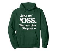 Scritta OSS O.S.S. Operatore Socio Sanitario Verde Felpa con Cappuccio