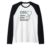 Scritta OSS O.S.S. Operatore Socio Sanitario Verde Maglia con Maniche Raglan