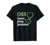 Scritta OSS O.S.S. Operatore Socio Sanitario Verde Maglietta