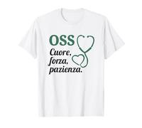 Scritta OSS O.S.S. Operatore Socio Sanitario Verde Maglietta