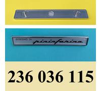 Scritta Pininfarina (in plastica) base argento A.R. e altre marche