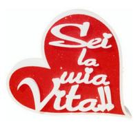Scritta polistirolo cuore grande "Sei la mia vita" Cm. 28x28