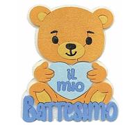 Scritta polistirolo Orsetto "Il mio battesimo boy" Cm. 34x28