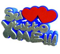 Scritta polistirolo sagomata "Sei tutto x me" Cm. 22x38x5