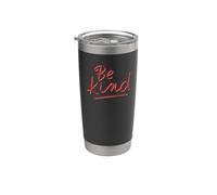 Scritta rossa minimalista diffondere gentilezza Be Kind Bicchiere termico in acciaio inox doppia parete