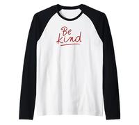 Scritta Rossa Minimalista diffondere gentilezza Be Kind Maglia con Maniche Raglan
