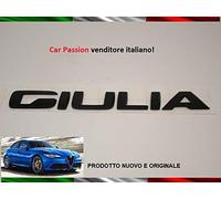 SCRITTA STEMMA ALFA ROMEO GIULIA NERO LUCIDO ORIGINALE POSTERIORE logo SIGLA FREGIO