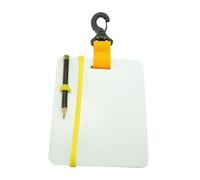 Scritta Subacquea Immersione Ardesie con Clip e Matita Comunicazione Subacquea 18,3x14,7 cm Bianco Giallo